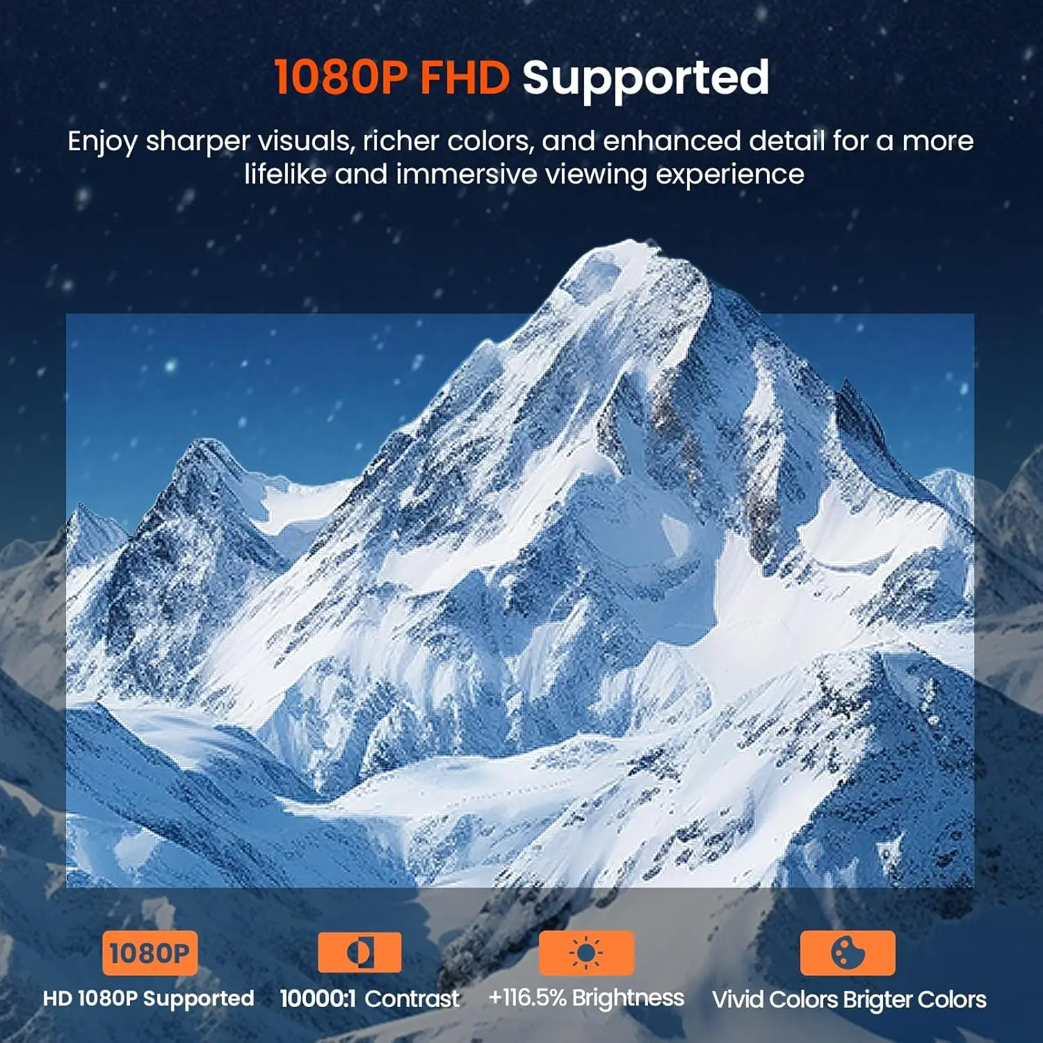 Mini Proyector WiFi Bluetooth, 1080P HD Portátil con 180 °   Llavero vertical giratorio y automático