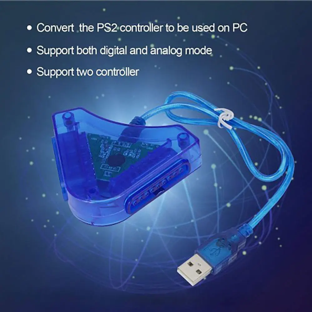 Cltgxdd 1本のアダプターケーブル、PS2からPCゲームへの接続用、デュアル接続ポイントとUSBコンバーターを備えています。