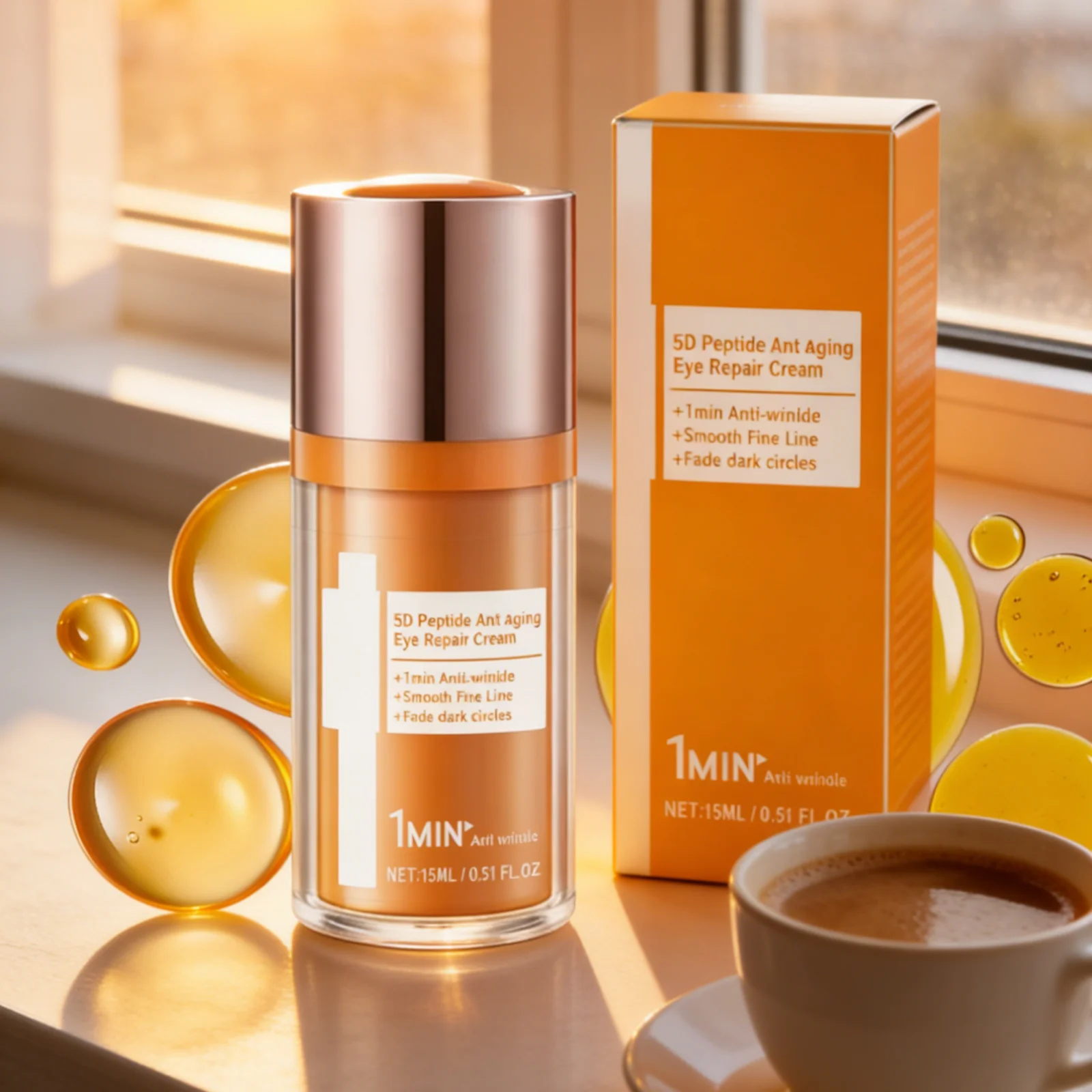 Hoygi 5D Peptide Anti Aging Eye Cream Reduce Wrinkles Firming Plumping Skin Smoothing Long Lasting Moisturizing Eye Repair Cream