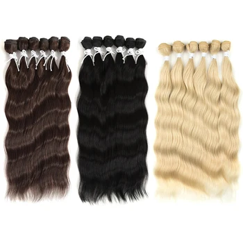 깊은 물결 웨이브 머리 합성 여신 땋은 머리, 자연 웨이브 옴브레 금발 머리 연장, 흑인 여성용 데일리 파티 헤어