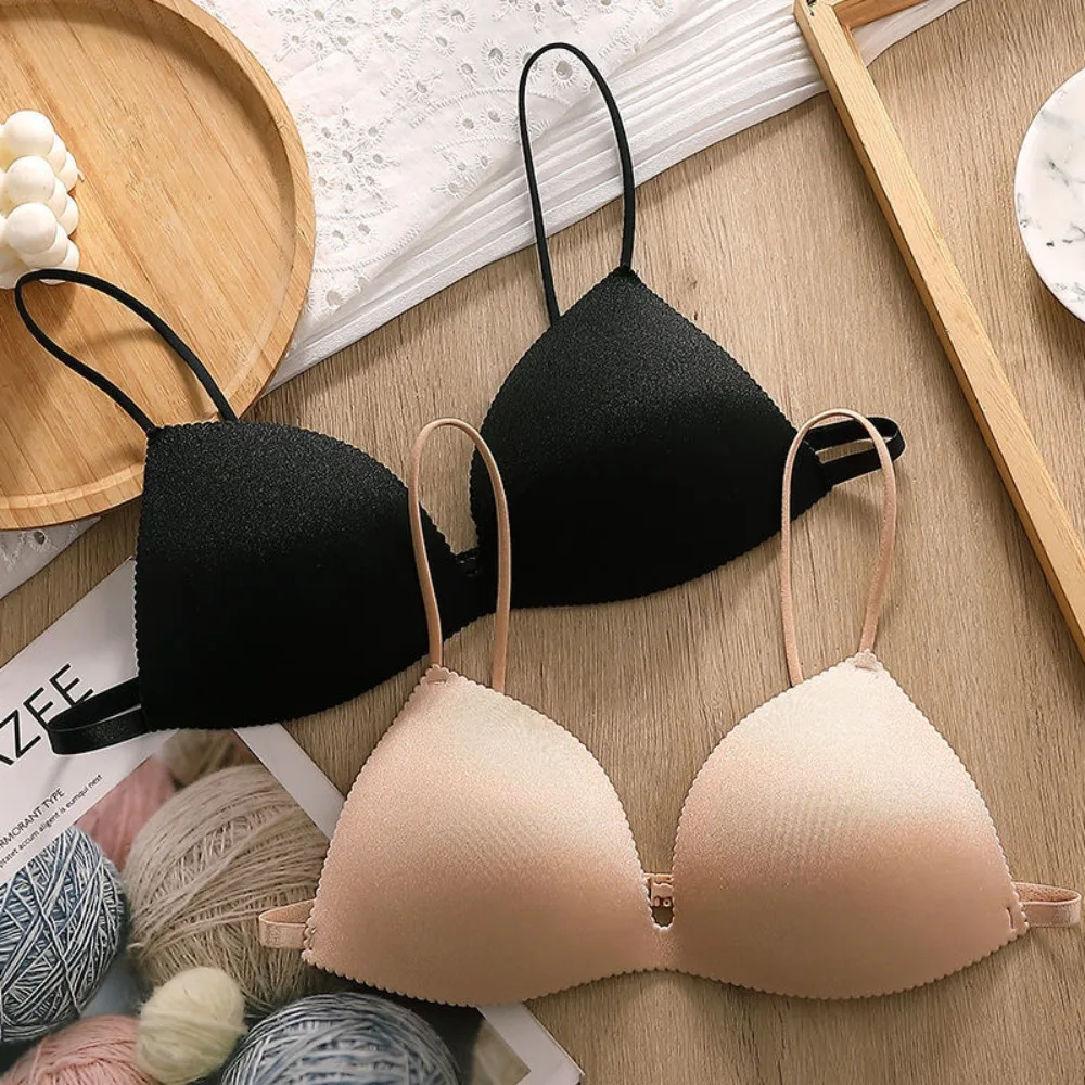 Women Bra Seamless Underwear Women Ultra-thin Underwear Thin Shoulder Strap Girls Backless Bra Push Up Bra One Piece Bra