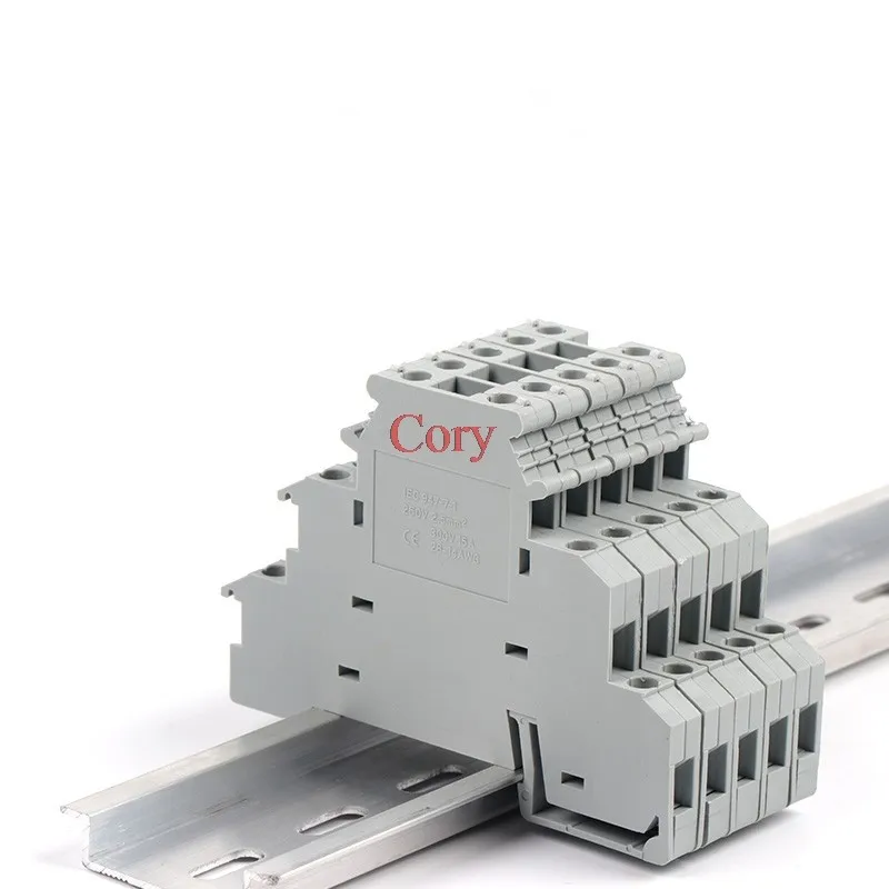 10PCS Din Rail Sensor/actuator terminal block DIKD-1.5 Three Layer 3 Level Triple Wire Connector DIKD1.5  Screw connection