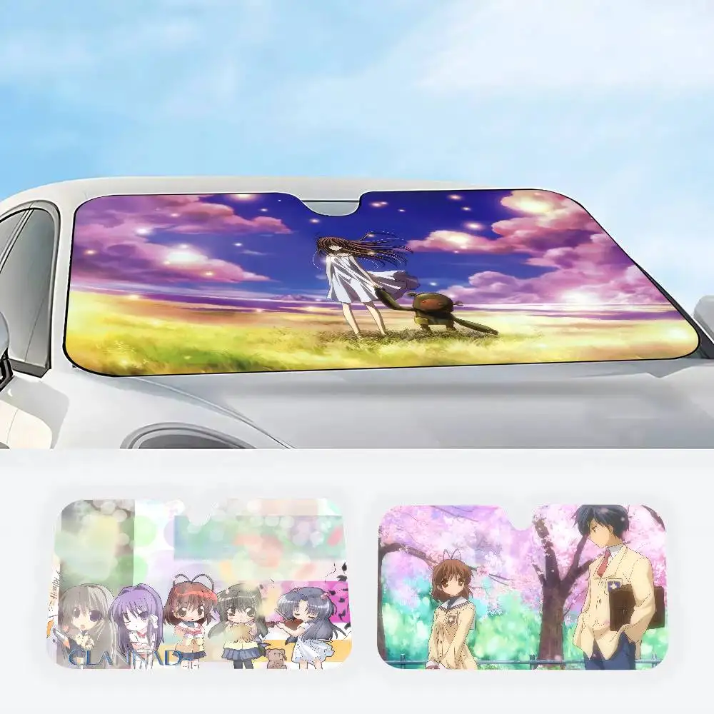 

Солнцезащитный экран для автомобиля с рисунком из аниме Clannad, накидка на лобовое стекло, автомобильный солнцезащитный козырек, авточехлы