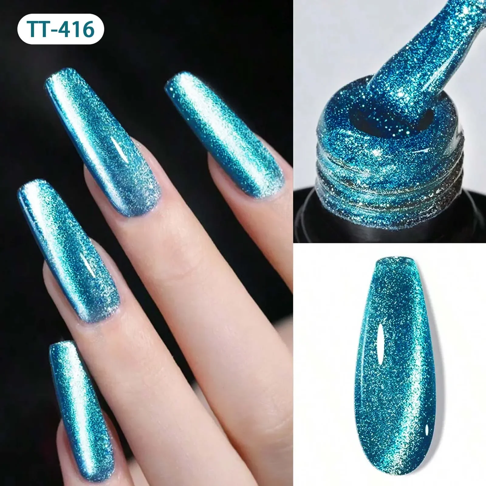 8ML Magnetic Cat Eye Gel Nail Polish Crystal Glassy Romantic Soak Off UV LED Gel Moonlight for Holiday DIY Art Party Birthday