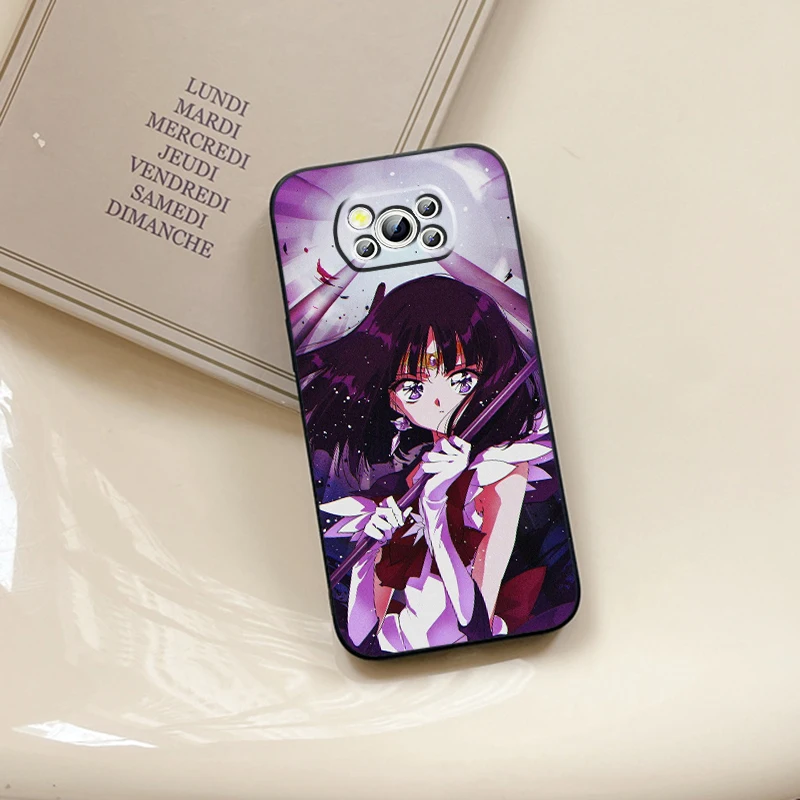 Moon Pretty Girl S-Sailor For Xiaomi Mi Poco F5 F4 F3 X6 X5 X4 X3 M6 M5 M5S M4 M3 C65 Pro GT NFC 5G Black Cover Phone Case