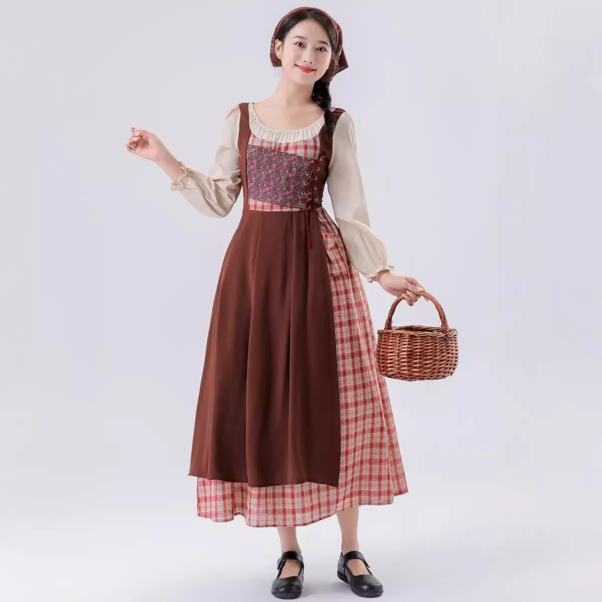 Halloween Adult New Field Manor Farm Maid Costume Role Play Dress Cosplay Costume Carnival Party Masquerade Performance Costume