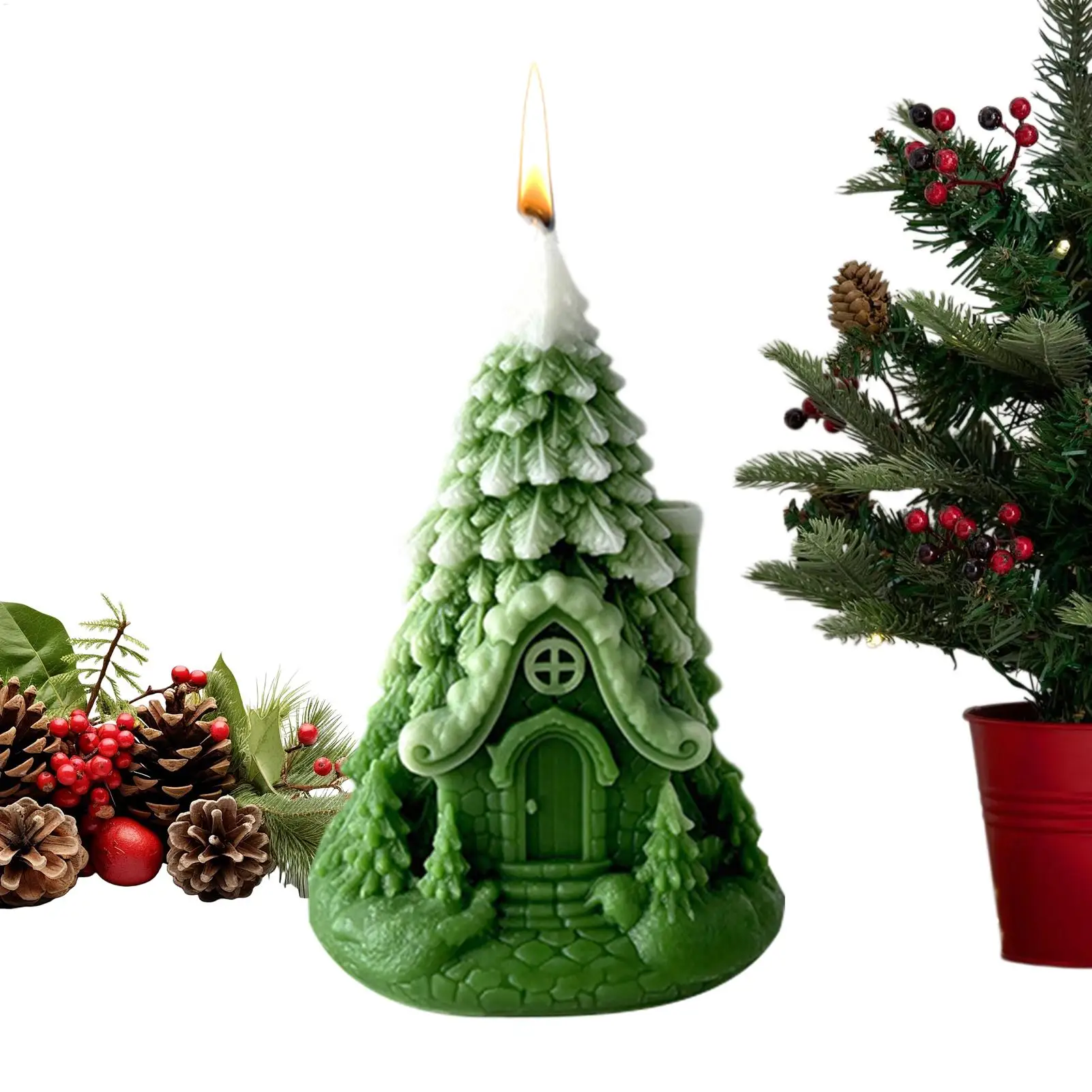 Natural Natural Soy Wax Christmas Tree Candles, Safe Odor-Free Holiday Decor for Home Kitchen Dining Room, Seasonal Gift Set - Aliexpress Deal