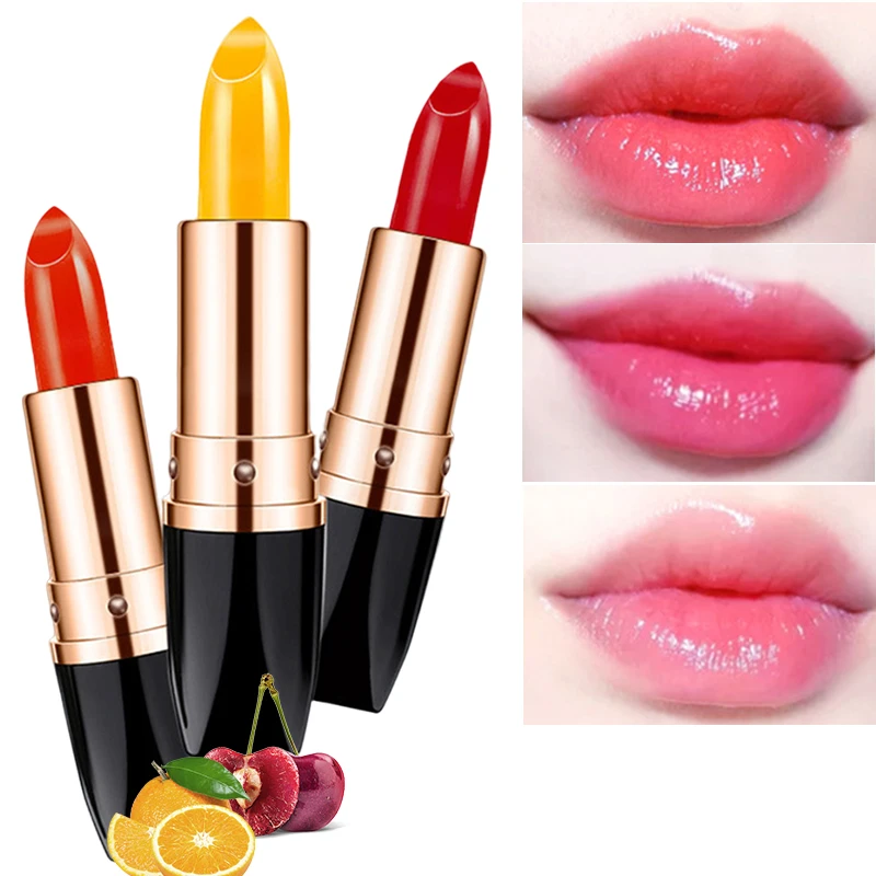 Moisturizer Lip Balm Temperature Color Changing Jelly Lipstick Waterproof Long Lasting Exfoliating Anti Aging Lips Care Cosmetic