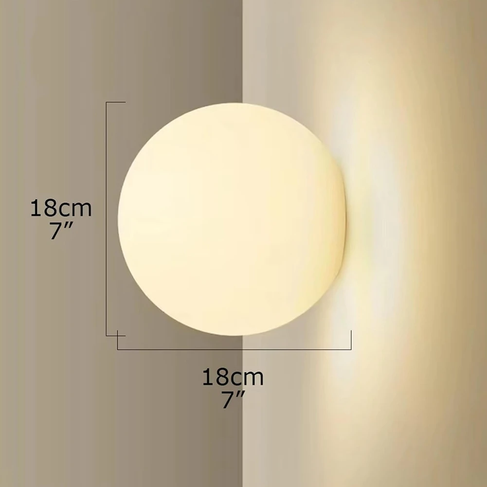 AA19 Modern Glass Wall Light Fixture Modern Glass Ball Wall Lamp - LED Bedroom Bedside & Living Room Wall Sconce D15cm