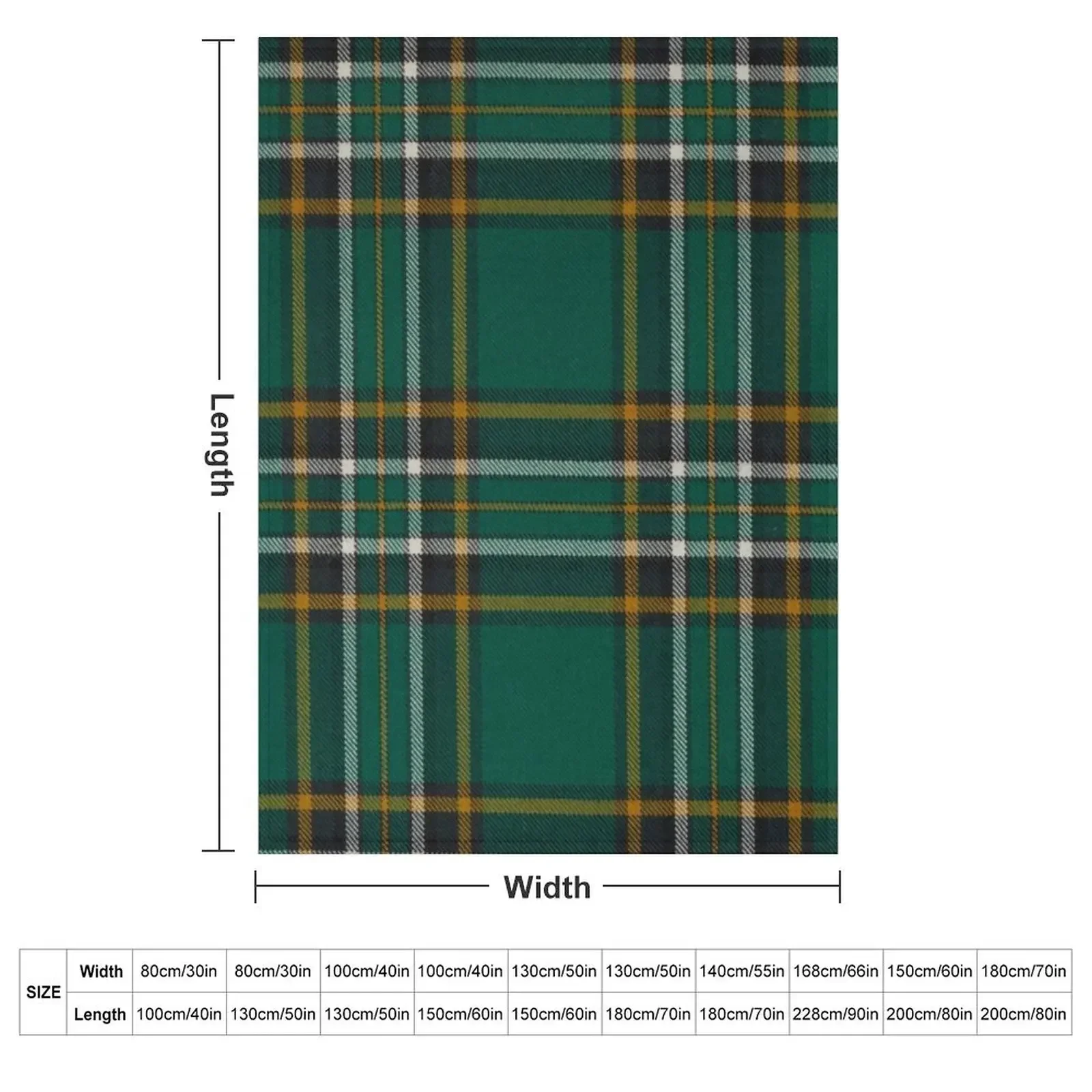 Irish National Celtic Tartan Throw Blanket couch cozy soft plush fuzzy picnic outdoor blanket
