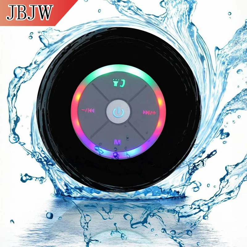JBJW Portable Bluetooth Speaker Lasting Suction Cup Waterproof 3D Surround Stereo High Fidelity Wireless Subwoofer For Bathroom
