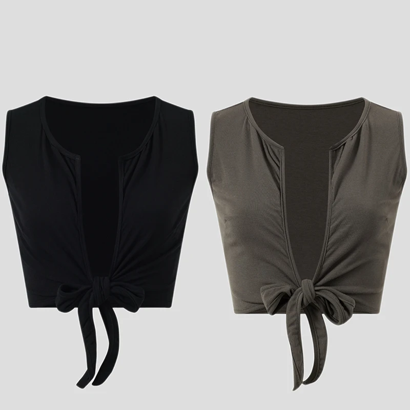 

2025 New Latin Dance Tops For Women Sexy Vest Sleeveless V-neck Top New National Standard Dance Chacha Latin Dance Wear DW227