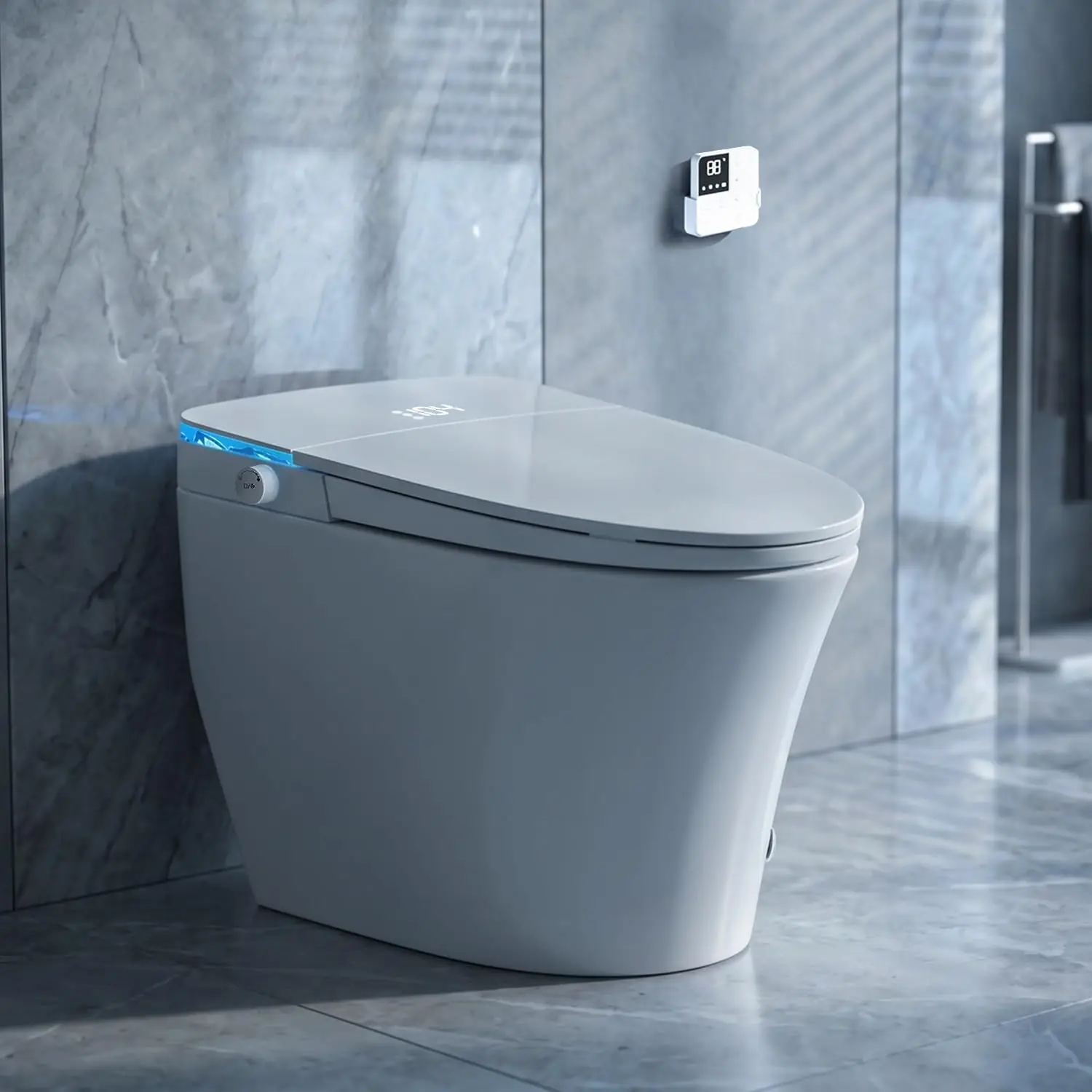Smart Toilet with Bidet Built in, Artistic Bidet Toilet with Powerful Flush, Instant Warm Water, Auto Open/Close, Customized