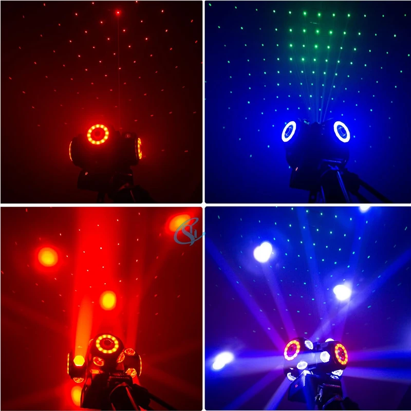 Disco Stage Party Lamp 16*10W Rgbw 4 In 1 Led Moving Light Rotating DJ Laser Beam Lighting 180W Adds 4 Led Aperture