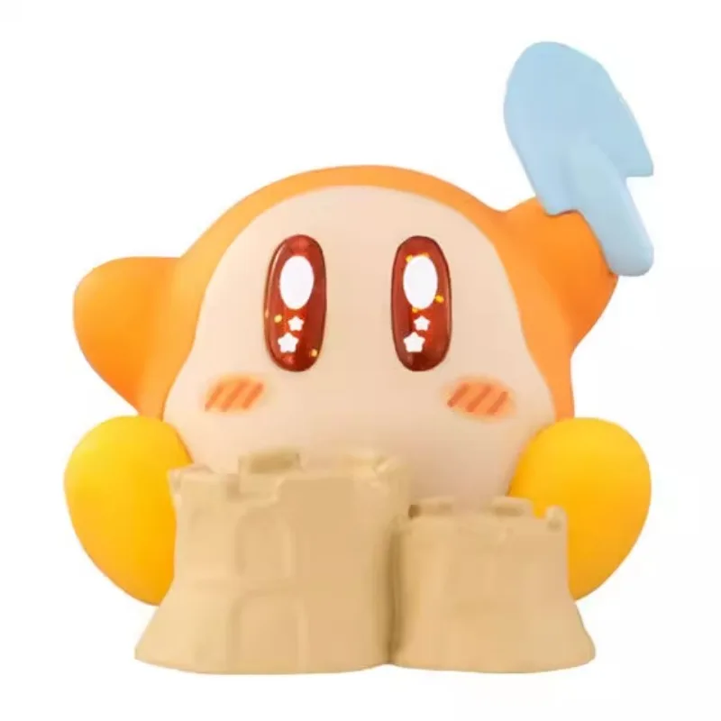 ตุ๊กตาหุ่น Bandai Kirby Gashapon ตัวการ์ตูนน่ารักจากเรื่อง Kirby ในฝันของตุ๊กตาตุ๊กตาขยับแขนขาได้ทะเลวันหยุดพักผ่อนในฤดูร้อน