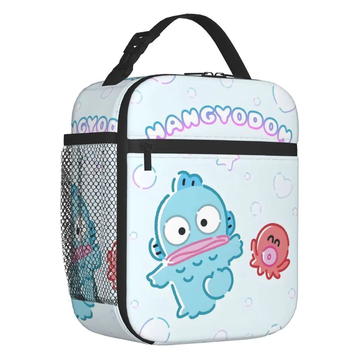 

Custom Kawaii Hangyodon Insulated Lunch Bag Women Portable Cartoon Movie Anime Cooler Thermal Lunch Tote Beach Camping Travel