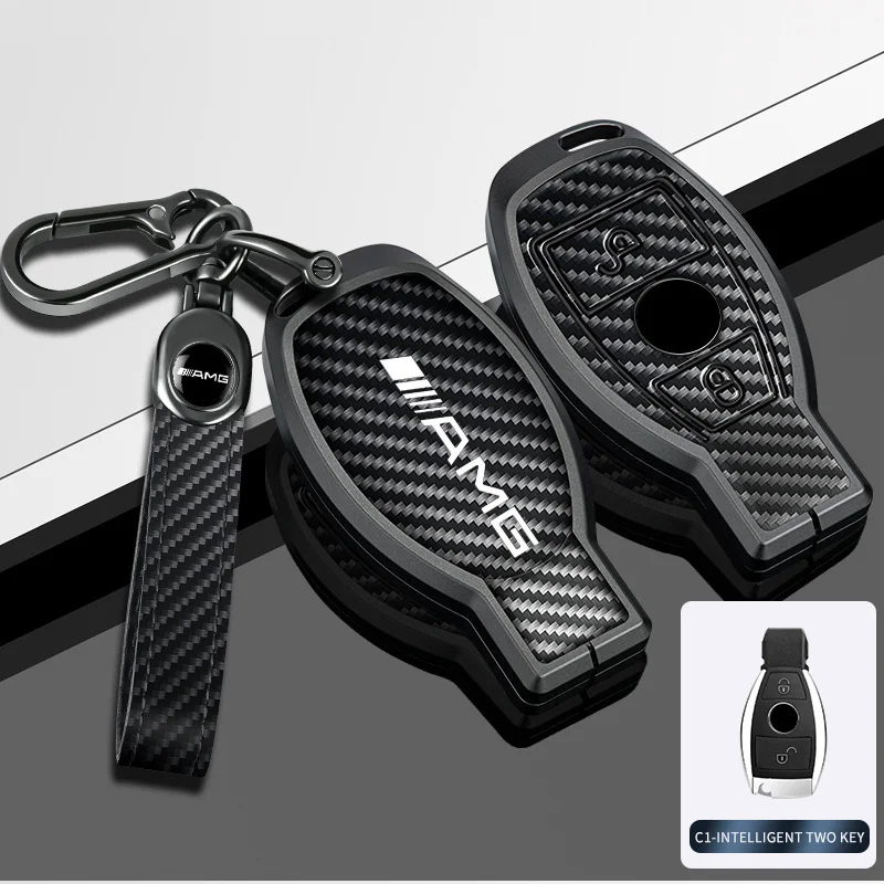 Zinc Alloy Car Remote Key Fob Case Cover Shell Keychain For Mercedes Benz A C E S G Class GLA CLA GLK GLC W204 463 176 251 205