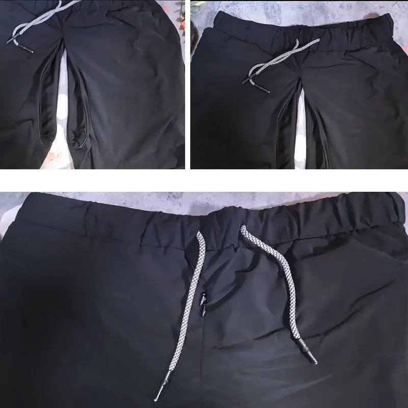 2-in-1 Invisible Open Crotch Holes Gym Yoga Outdoor Sports Pants Outdoor Sex Mens Running Short Workout Running Shorts for Men