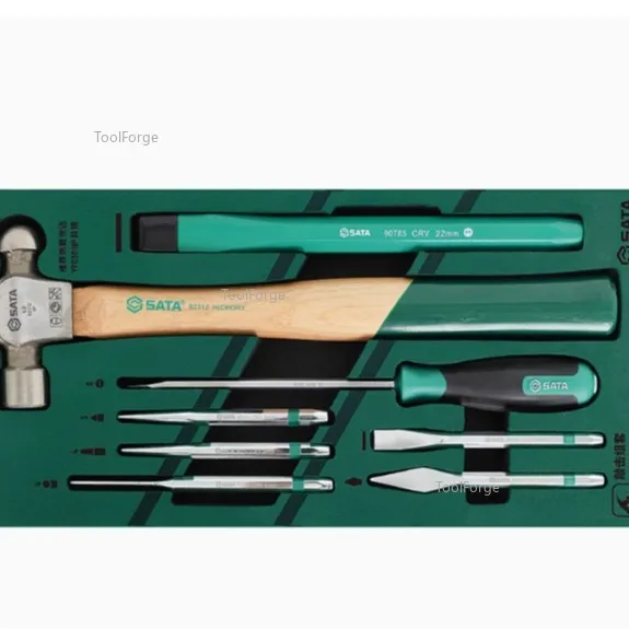 Tool 8 Pieces Percussion Set Tool Holder Hammer Flat Chisel Cone Round Head Hammer Awl 09952A