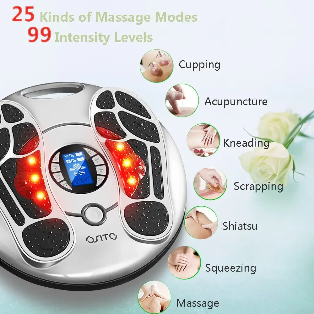 TENS EMS Foot Circulation Device Foot Massager Machine for Neuropathy Therapy