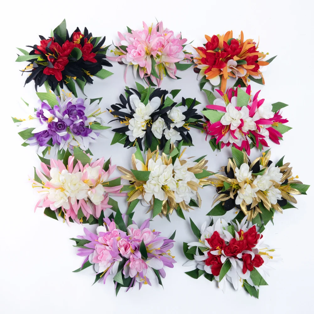 Artificial Silk Tuberose & Spider Lily & Plumeria Hair Clip Hot Sale Flowers Hairpin Hawaiian Floral Headware Accessories