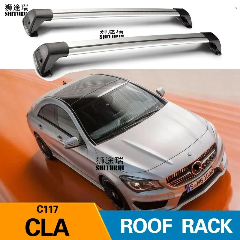 

2 Pcs For MERCEDES-BENZ CLA 4 DOOR COUPE 2013 - 2022 (FIXED POINT) Roof Bar Car Special Aluminum Alloy Belt Lock Led Shooting