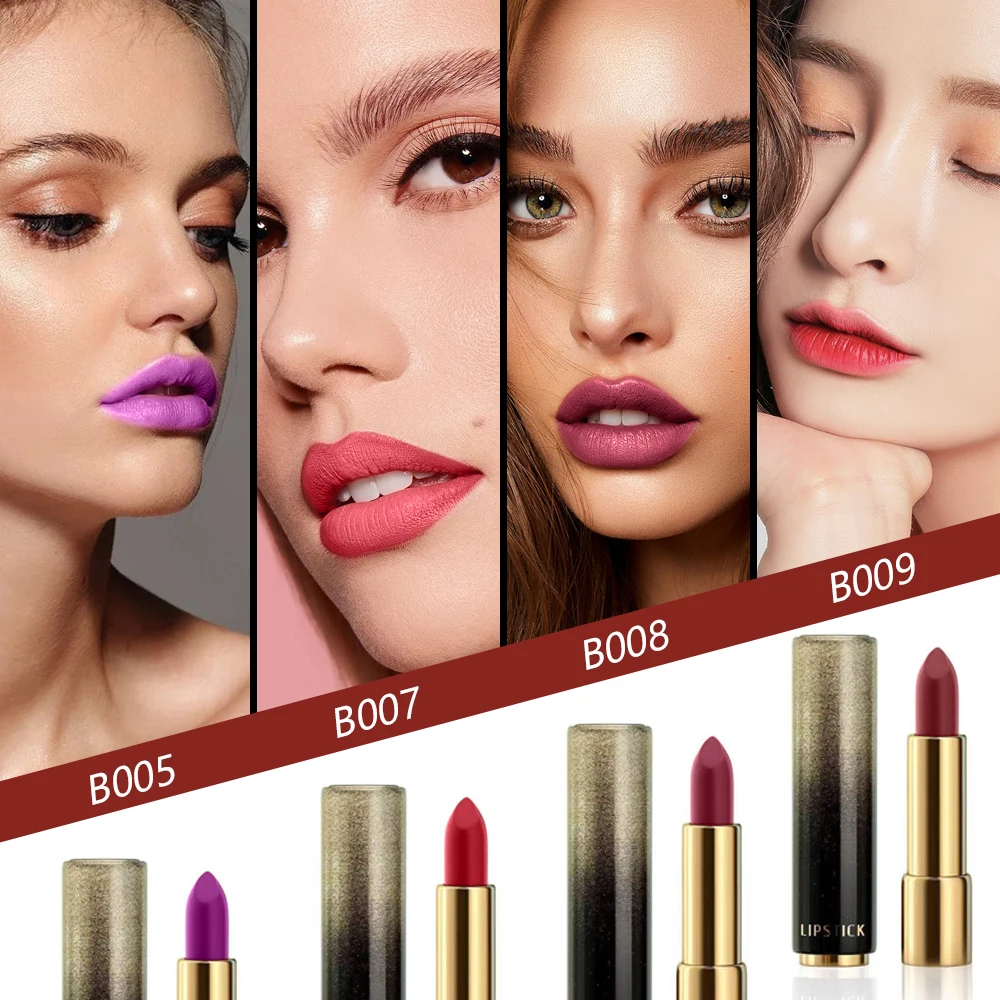 Pink Nude Lipstick Matte Liquid Lipstick Set Long-Lasting Wear Non-Stick Cup Not Fade Waterproof Lipstick for Women