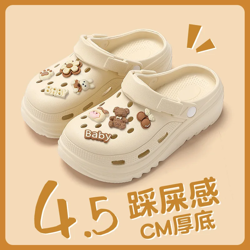 

Женские летние 2024, новые противоскользящие износостойкие пляжные сандалии, дышащий материал ПВХ, повседневные тапочки, материал подошвы обуви, ПВХ