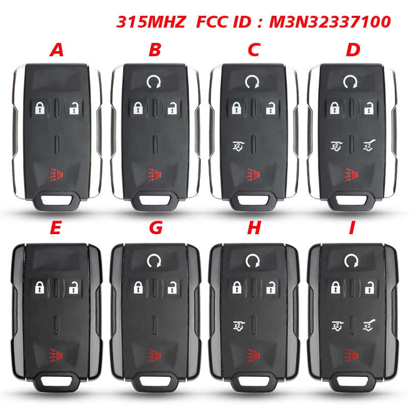 CN019026 3/4/5/6 Buttons 315MHz Keyless Remote Key FCC M3N32337100 / M3N-32337100 / 22997089