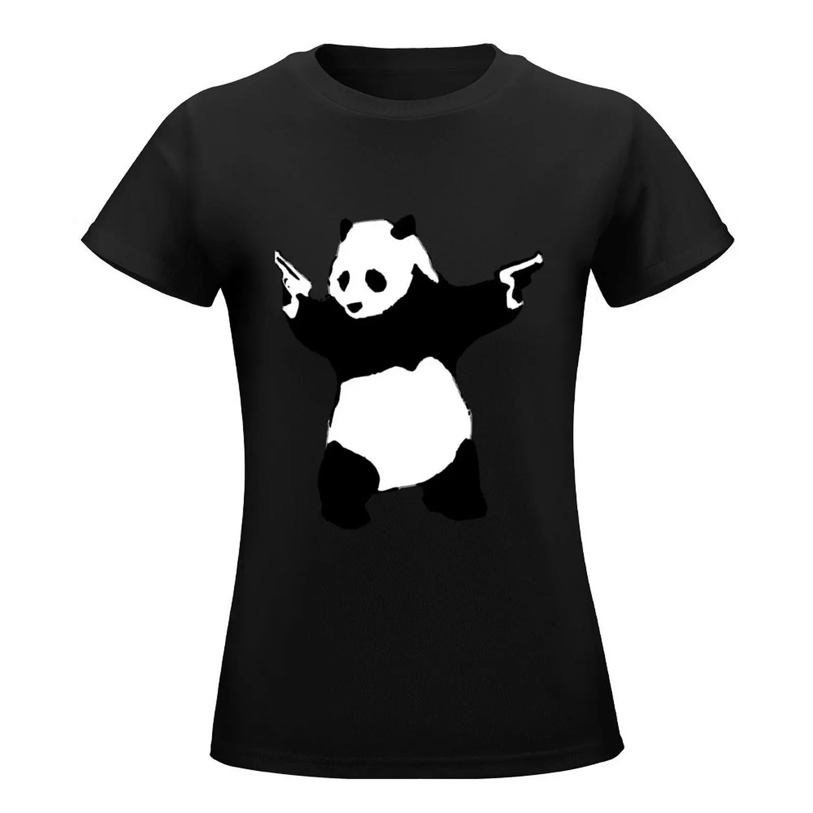 Bansky panda T-Shirt summer top korean fashion funny Female clothing t-shirt dress for Women long