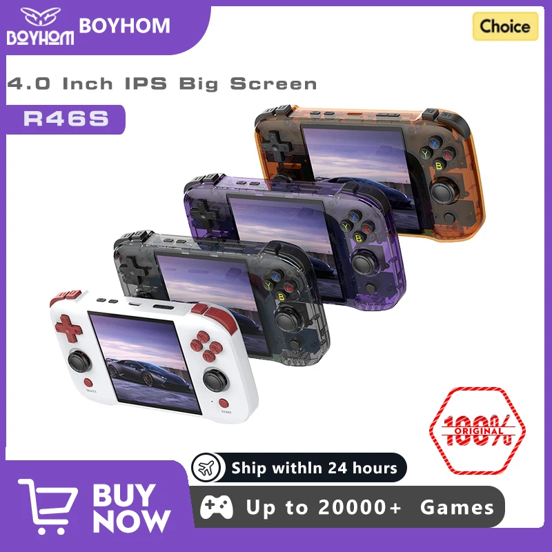 BOYHOM R46S Console per videogiochi portatile retrò sistema Linux schermo IPS da 4.0 pollici lettore Video portatile portatile miglior regalo per