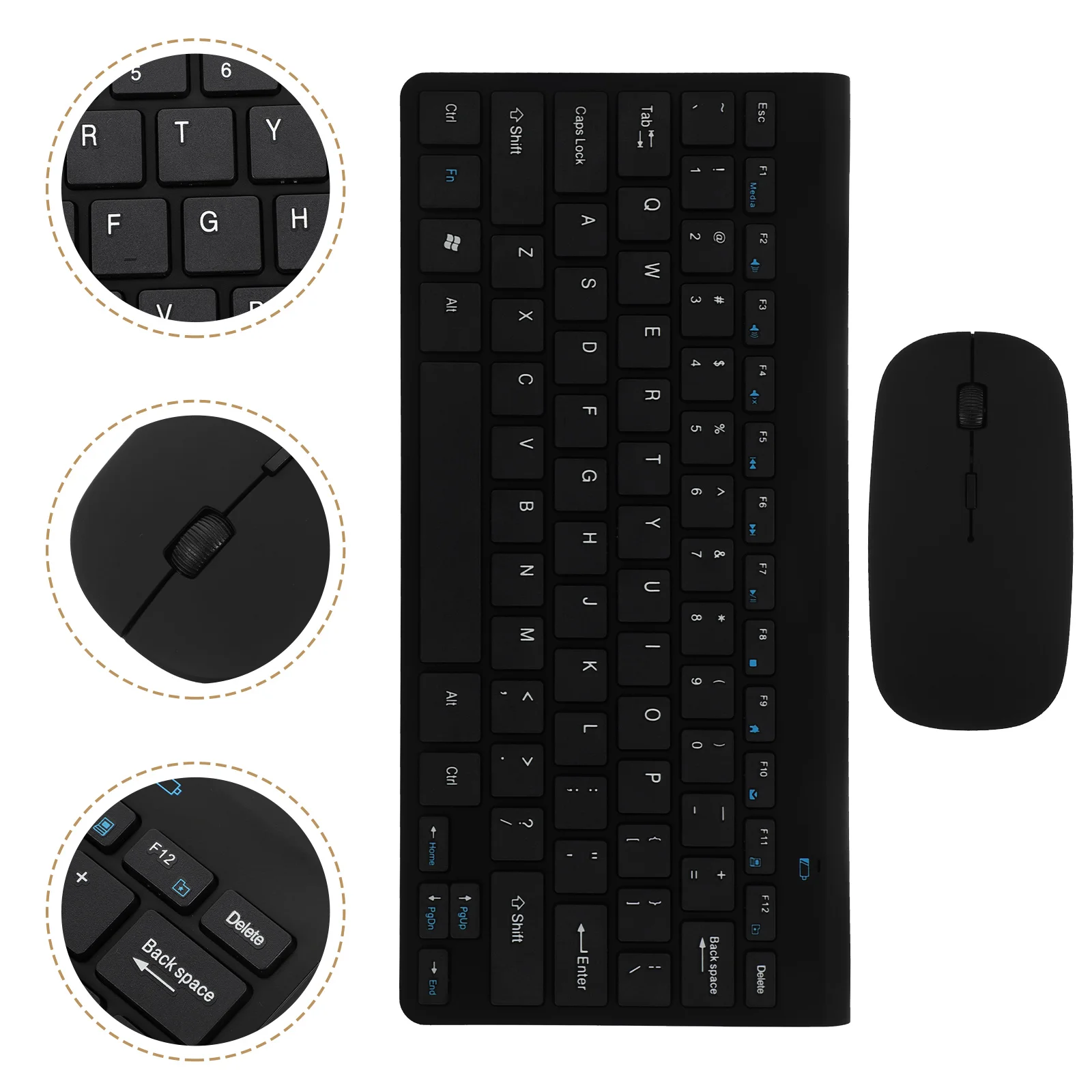 

Wireless Keyboard and Mouse Set Wifi Dongle Computer for Mini Laptop Multimedia Mute