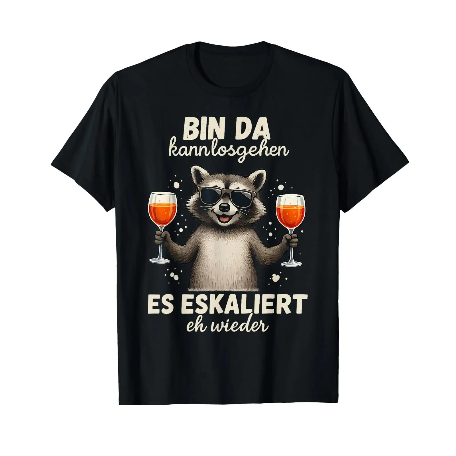 Raccoon I'm here let's go and it'll escalate again anyway T shirt vintage Washed Slightly homme Versatile Comfortable
