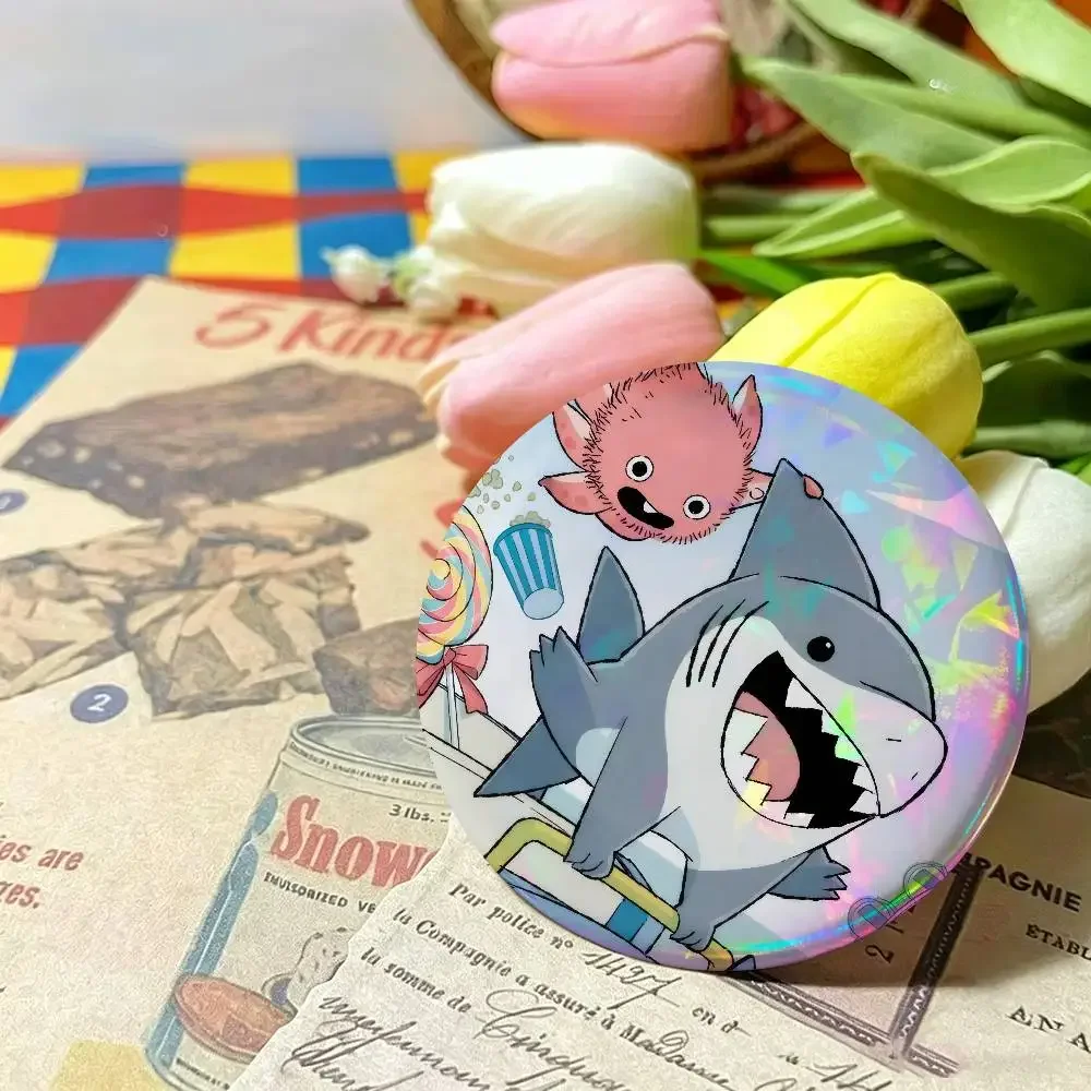 CARTOON J-Jeff The Land S-Shark  Round Badge Game Figure Button Pin Tinplate Brooch Clothes Bag Accessories Friends Gift view 5