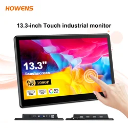 13.3 inch Touch Monitor 60Hz 1920*1080 VESA 75*75mm for Office Home Work Gaming CCTV Compatible with HDMI VGA USB AV With Stand