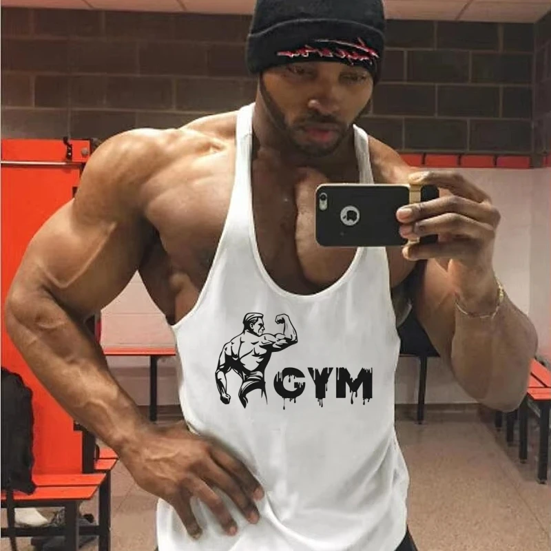 

Fitness Sleeveless Stringer Men's Gym Bodybuilding Tank Vest Singlet, Quick-Dry Durable Weightlifting Flexible Workout