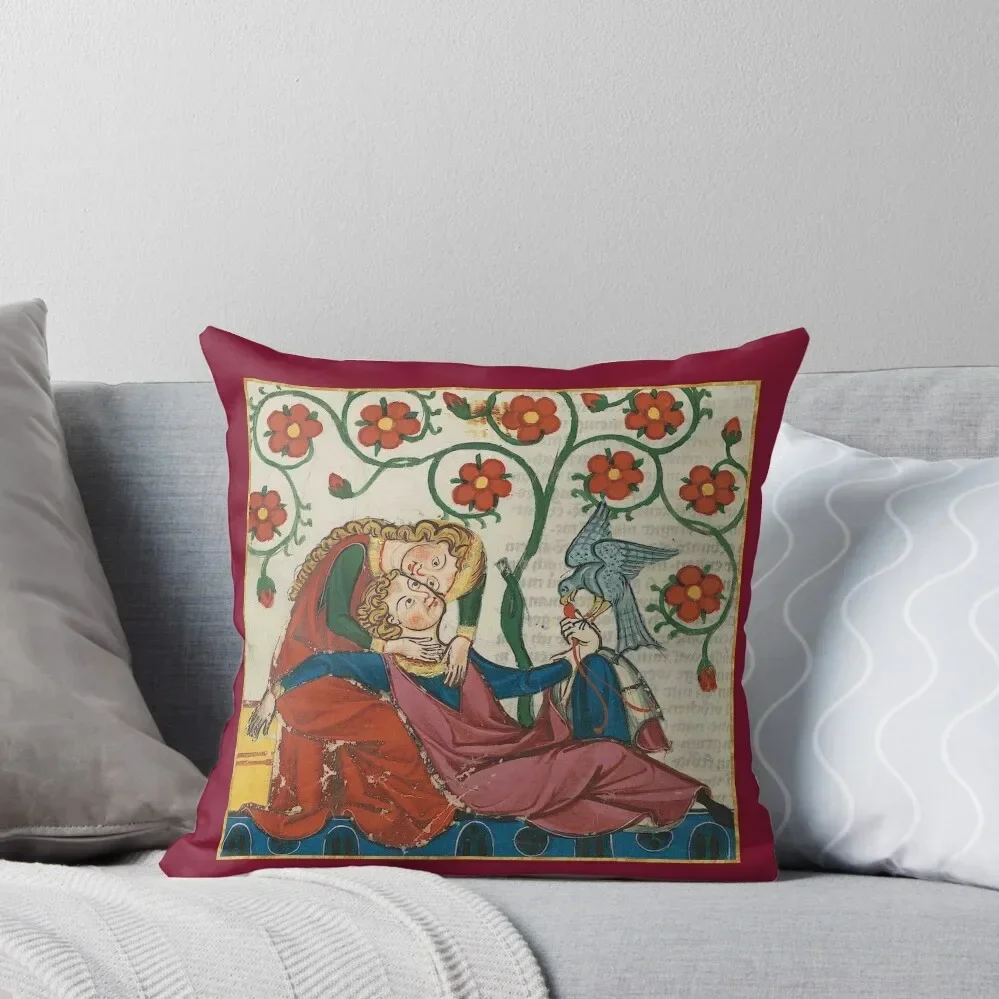 

Reclining Lovers Medieval Illumination Throw Pillow Luxury Sofa Cushions Cushion Cover Set Custom Cushion pillow