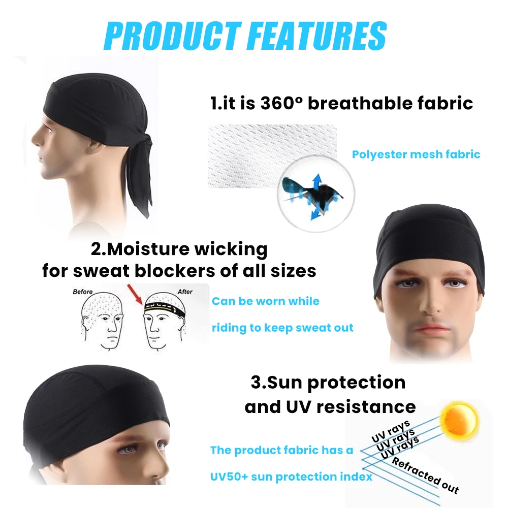 Quick Dry  Bandana UV Protection Headband Scarf Summer Men Running Riding Bandana Headscarf  Hiking Running Balaclava Headscarf