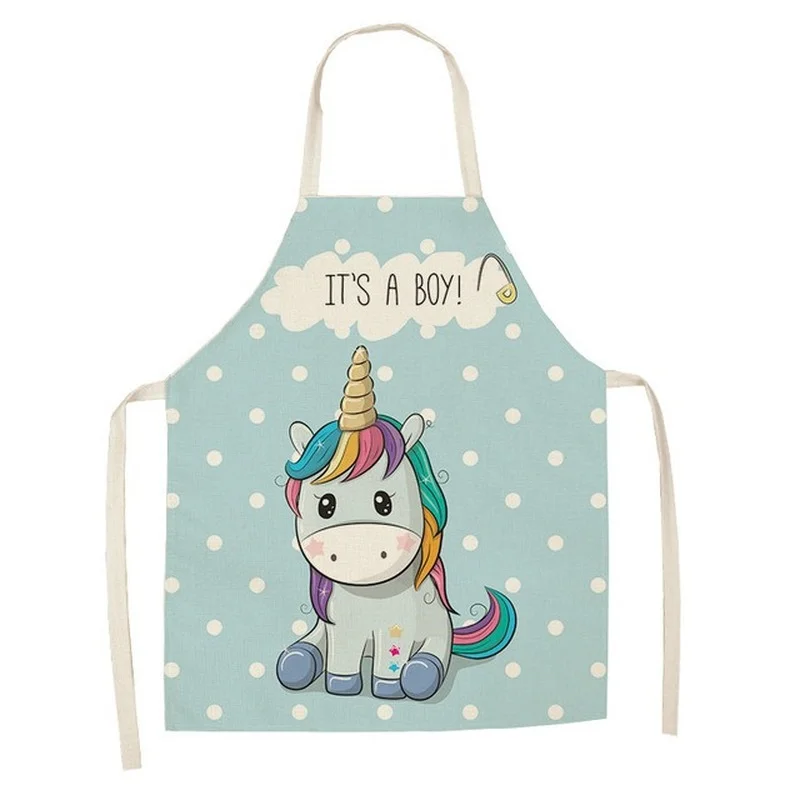 Cute Cartoon Unicorn Series Apron Custom Fashion Linen Apron Adult Home Party Children Painting Decoration Antifouling Apron