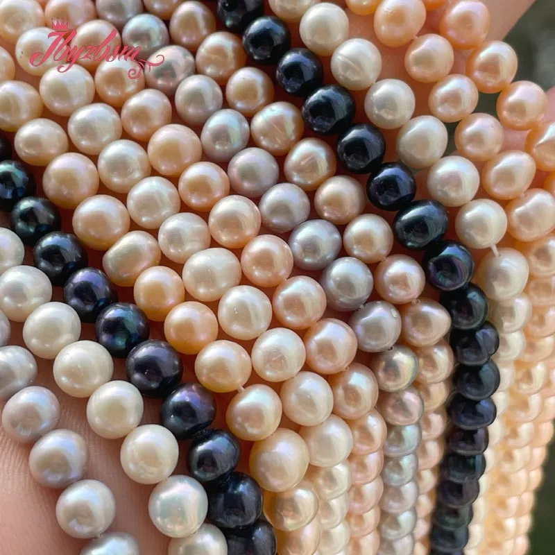 6-6.5mm Natural Cultured Freshwater Pearl Nearround Beads Loose Natural Stone Beads For DIY Necklace Bracelat Jewelry Making 15\