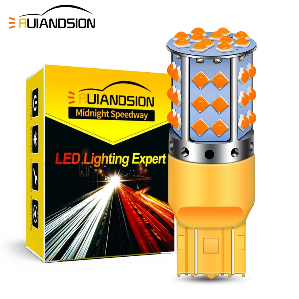 

T20 7440 7443 W21W W21 5W LED Bulbs 15W 2800LM Canbus Brake Tail Light 60V Car SUV Truck Auto Parking Lamp Red Bulb Anti Flicker