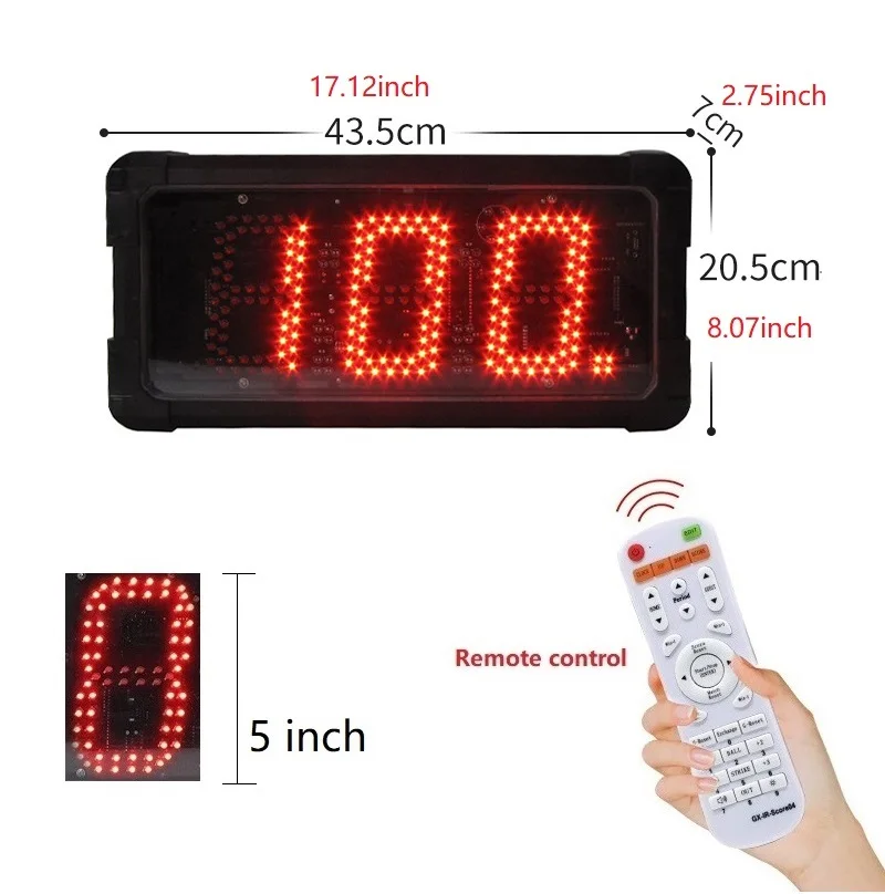 Waterproof 5-inch Large Screen LED Digital Counter Display Count Up To 999 Countdown Countup Timer With Remote Control