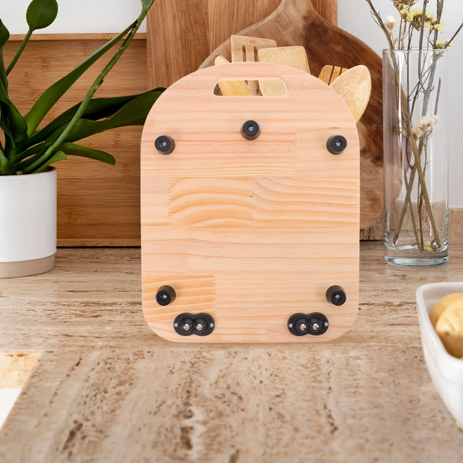 

Wooden Mixer Stability Pad Anti-Slip Kitchen Appliance Mat Reduces Noise Vibration Stand Mixer Slider Board for Home