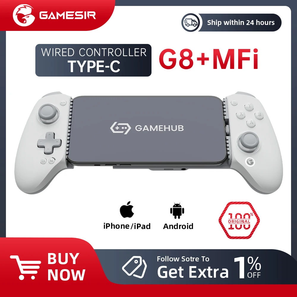 GameSir G8+ MFi有線モバイルゲームコントローラー（iPhone、iPad