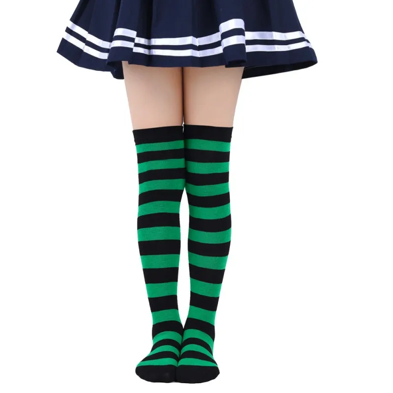 Girls Socks Classic Colorful Striped Mid-Calf Socks Children Chic Casual Long Sock Kids Halloween Xmas Cosplay Party Accessories