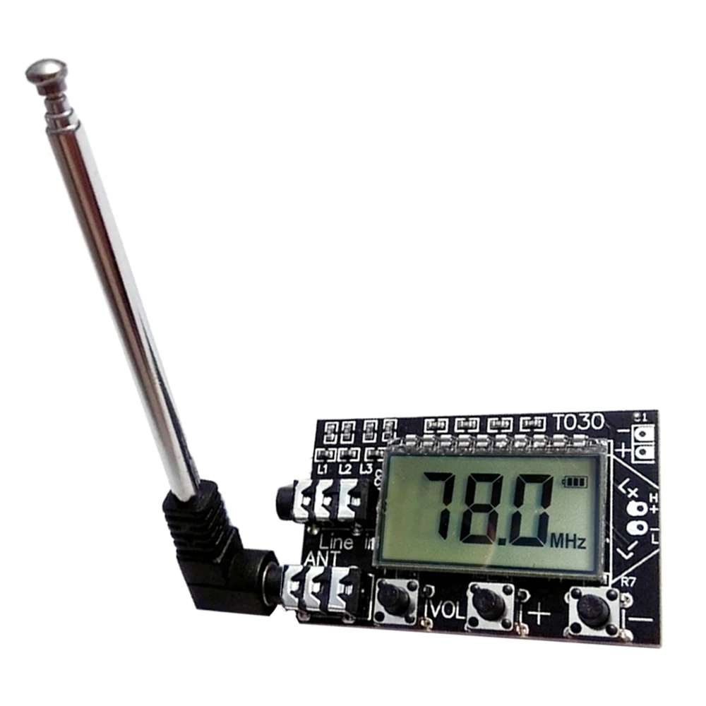 FM Stereo Transmitter Board Module Transmitting Wireless Audio Transmission Frequency 78MHz to 108MHz with LCD Display Antenna