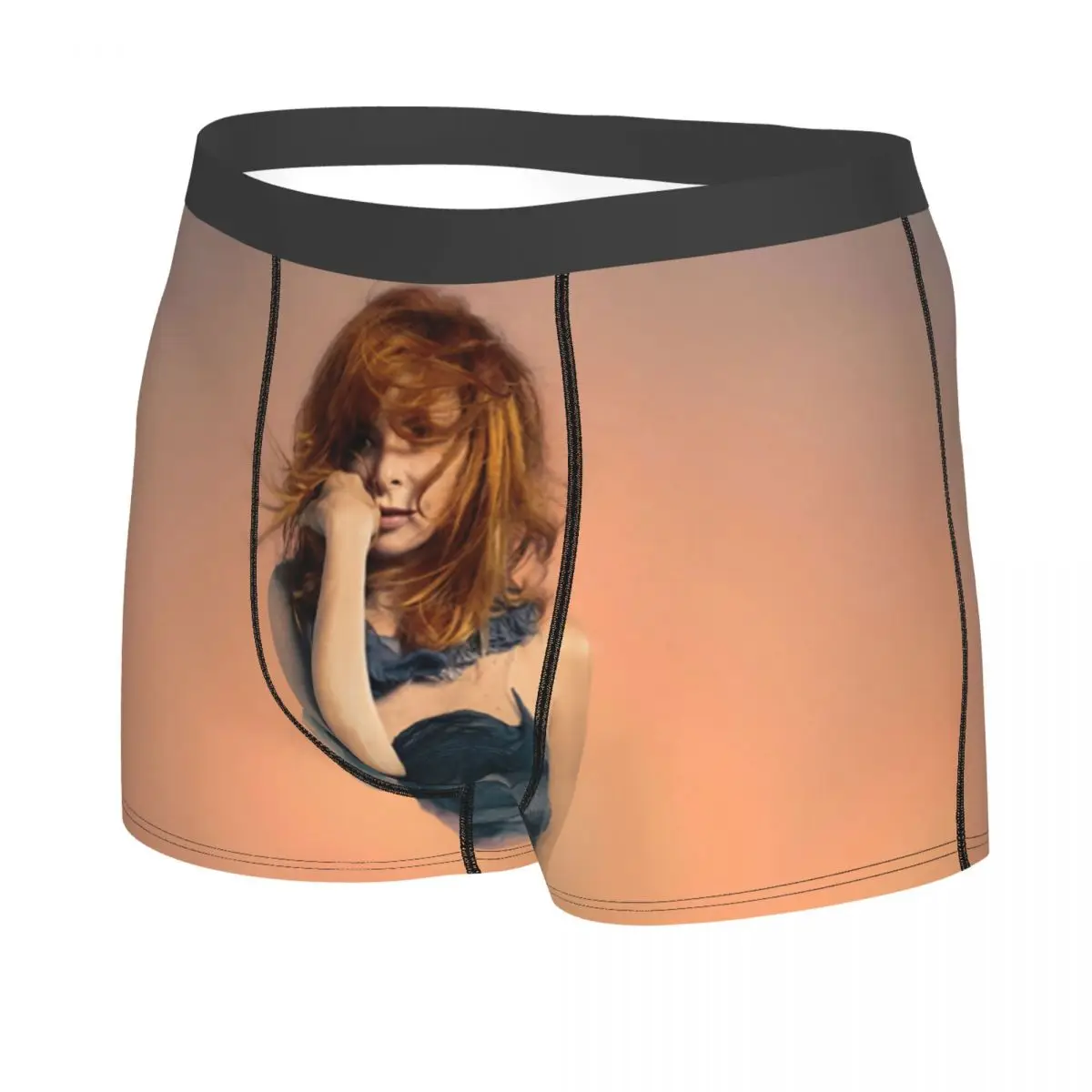 Beautiful Mylene Farmer Boxer Shorts For Men 3D Printed Sexy Underwear Panties Briefs Breathable Underpants