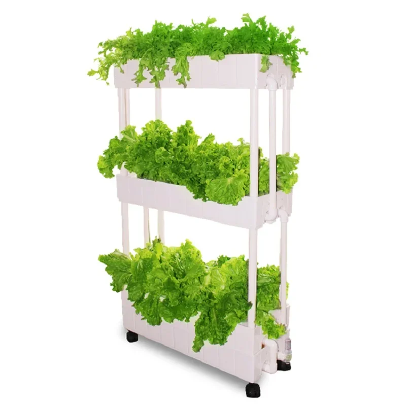 NFT Indoor Hydroponic Growing Systems, Home Garden Tower Hydroponics Kit, 3 Layers, 42 Holes