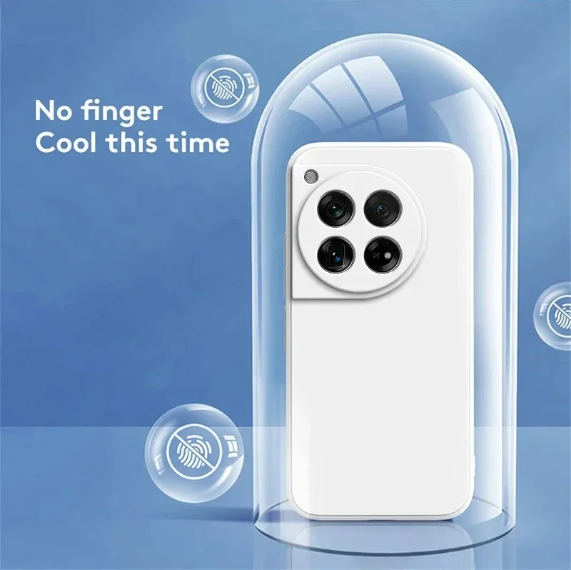 Internal Flocking Phone Case for Oneplus 12 12R 5G Original Liquid Silicone Soft Candy Back Cover High Qualtiy Shell Accessories