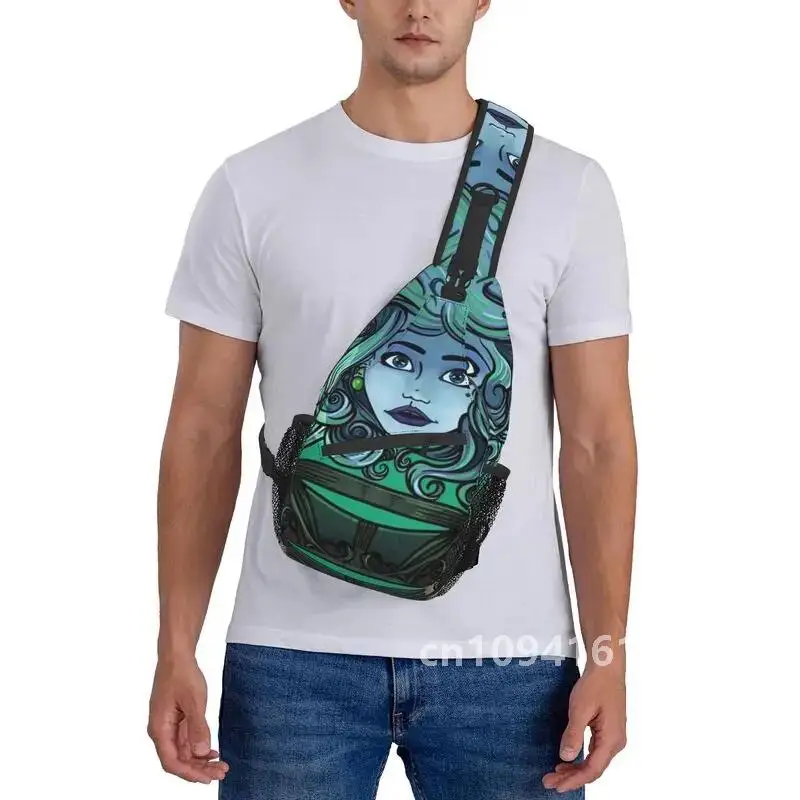 Custom Madame Leota Haunted Mansion Sling Bags Men Cool Halloween Shoulder Chest Crossbody Backpack Traveling Daypack